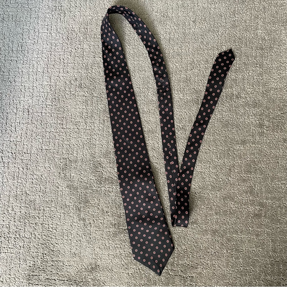 Black vintage silk tie by Wembley